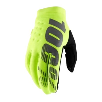 100% BRISKER Gloves Fluo Yellow